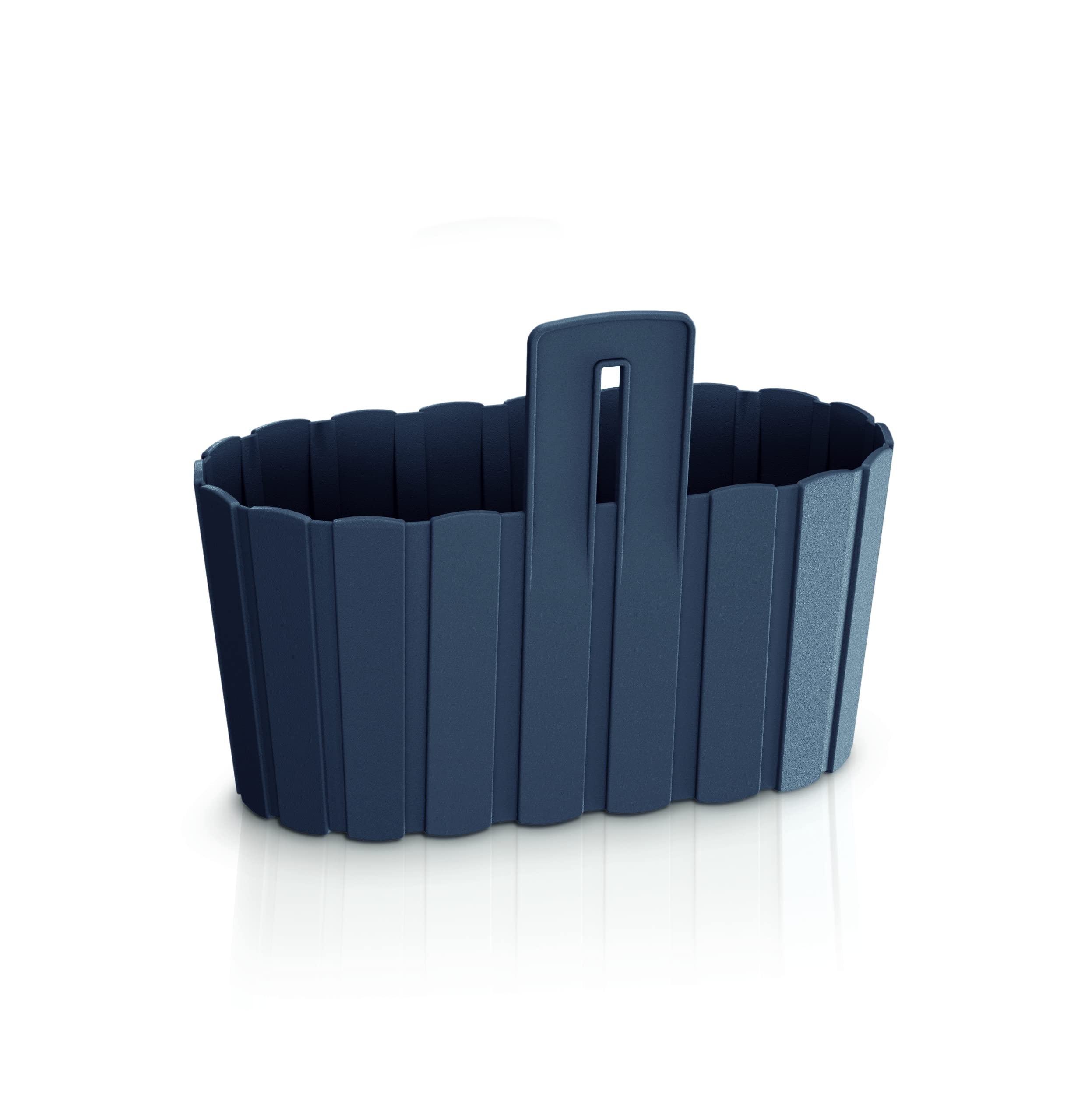 Urbn Garden Anthracite 280Mm Plastic Wood Look Hanging Plant Pot Garden Flower Planter Patio Balcony Basket… (Anthracite)