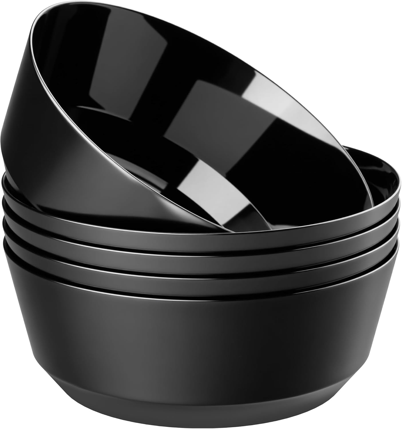 Hioasis 8 Pack Plastic Serving Bowls 128oz Black Plastic Bowls Heavy Duty Disposable Serving Bowls for Party Snack & Salad & Candy & Bar Buffet & Wedding