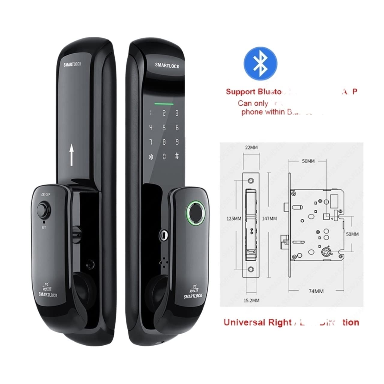 Inteligentny zamek Inteligentny blokada z blokadą odcisków palców Bluetooth obsługę odcisków palców/hasło/RFID Aplikacja karty/klucz/blokada Odblokuj wpis bez klawiszu Zbudowany, by przetrwać(Bluetoo