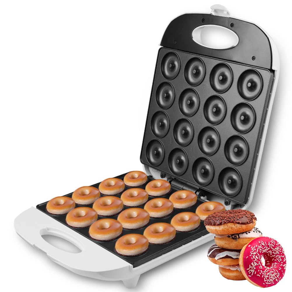 Facoll Donut Maker Machine, 1400W Electric Doughnut Maker With Non-Stick Coating, Breakfast Sandwich Maker, Double-Sided Heating, For Home Bakery Dessert Shop Mall Dessert Shop