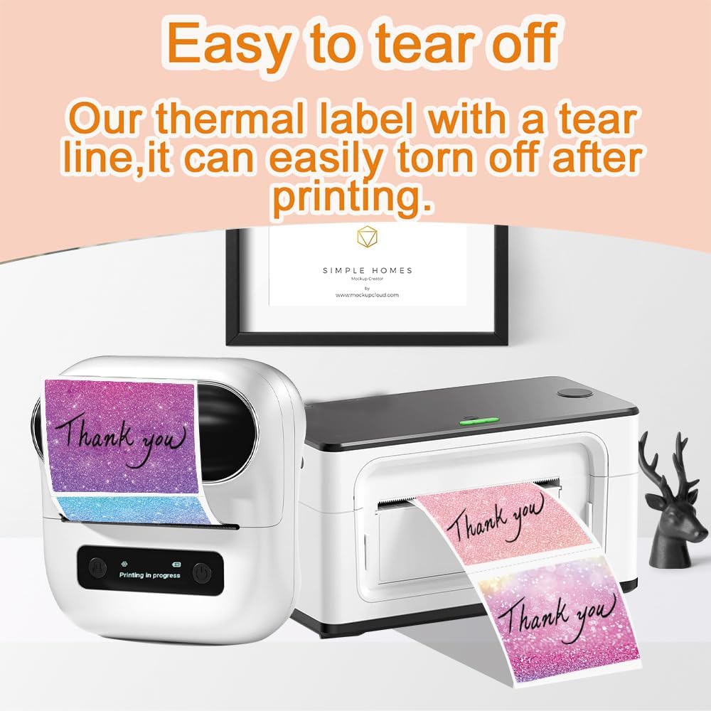 1.57x1.18 (40x30mm) Thermal Labels for T50M Pro/M110/M100/M220 Label Makers, Self-Adhesive Stickers Thermal Printer Labels for Small Business Barcode & Packaging, 230pcs/Roll, Stary Purple - Image 6