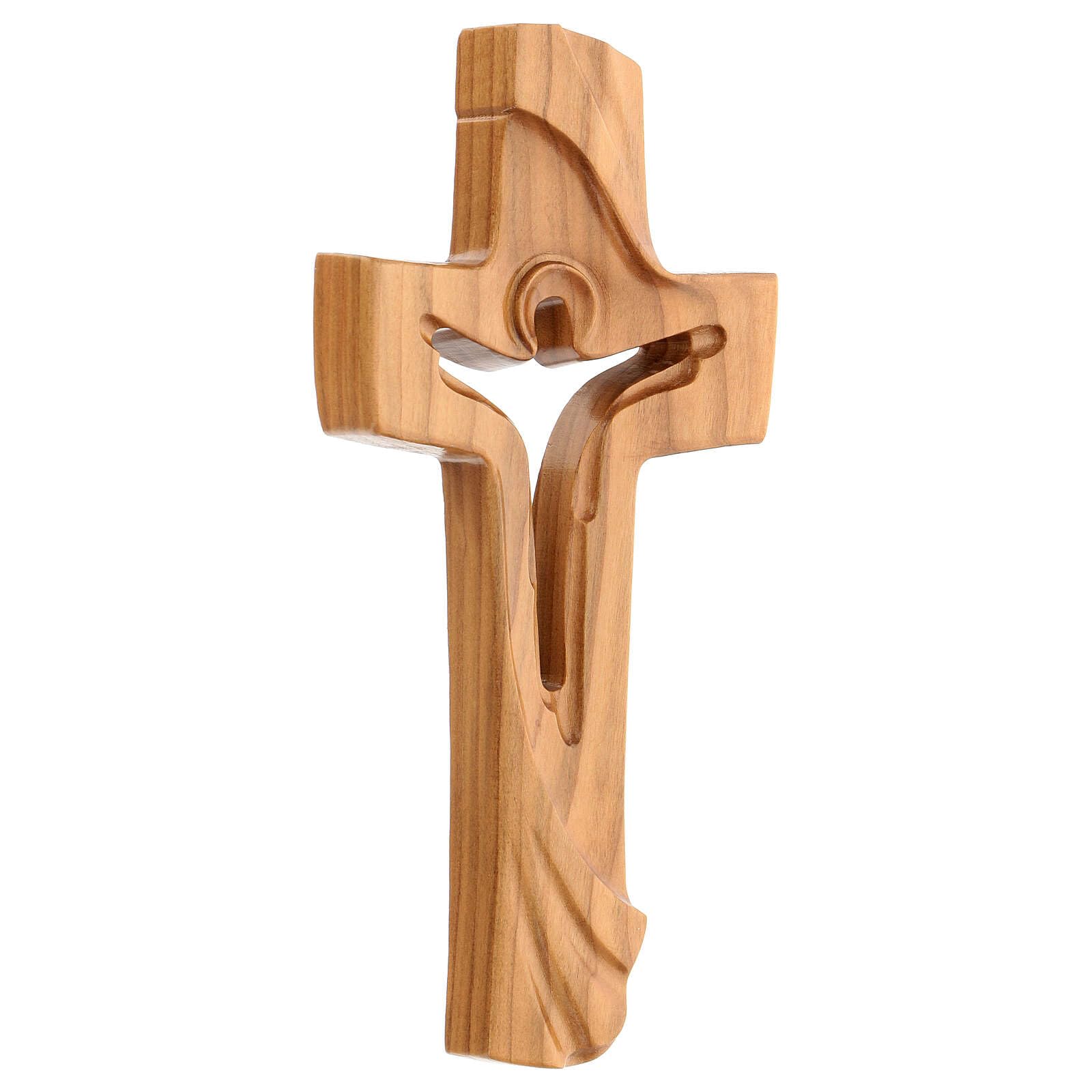 Holyart Crocifissi in legno: Croce della Pace Ambiente Design legno ciliegio Valgardena satinato, 16 cm (6.3 inc.)
