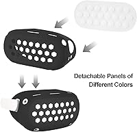Vista 6 de TOMSIN Cubierta facial de silicona VR cubierta de agarre de control táctil cubierta frontal con cubierta de lente protector antitiro con correas