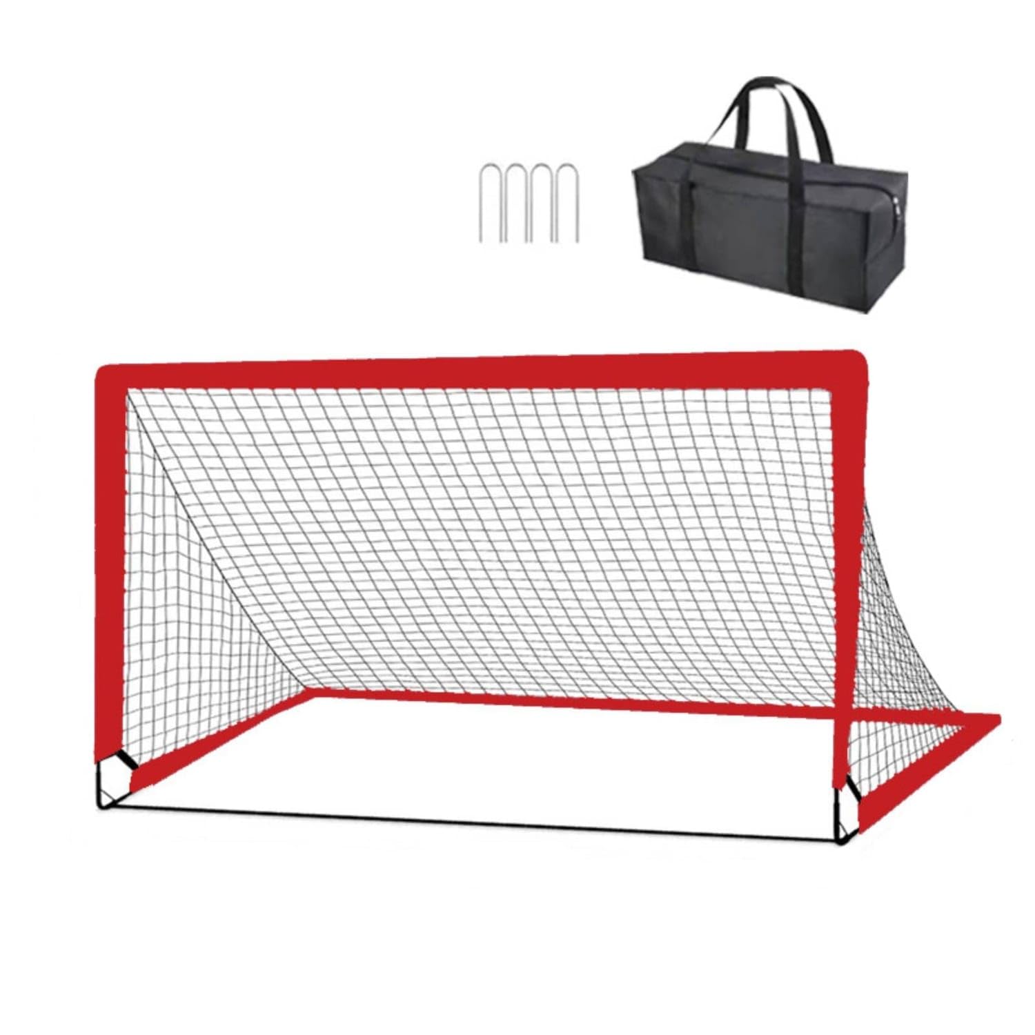Fiberglass Portable Soccer Goal Foldable Soccer Goal with Carry Bag Lightweight Easy to Set up for Children, Young Athletes, Toddlers, Backyard, Park, Garden, Training, Red 1.8x1.2m-image-48
