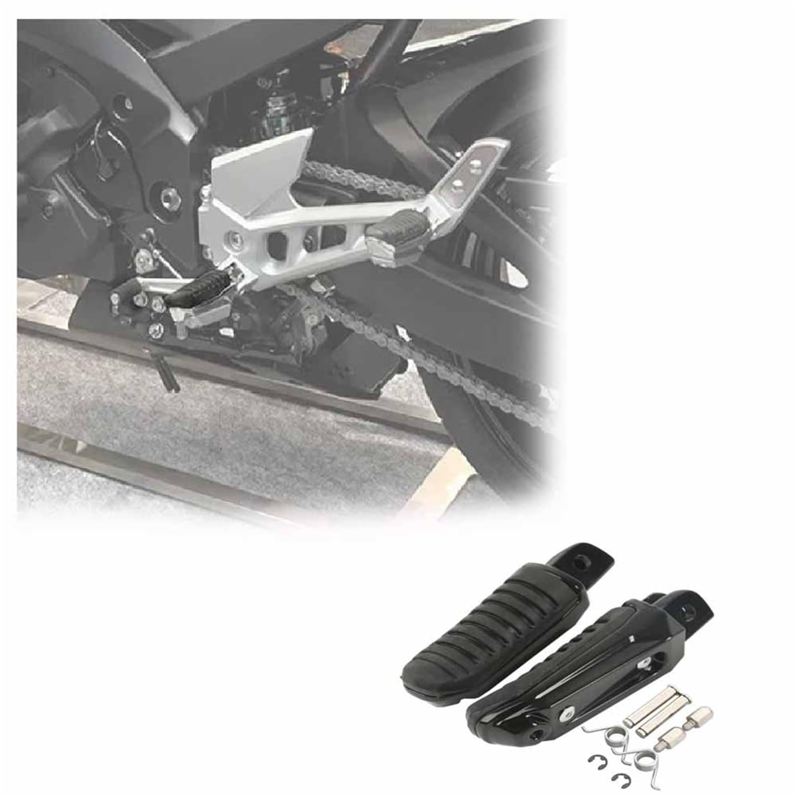 Accesorios para clavijas Accesorios Para Estriberas Delanteras De Motocicleta Para Suzuki GSF650 Bandit 650 (2008, 2009, 2010, 2011 2012), Reposapiés, Pedales Y(Nero)