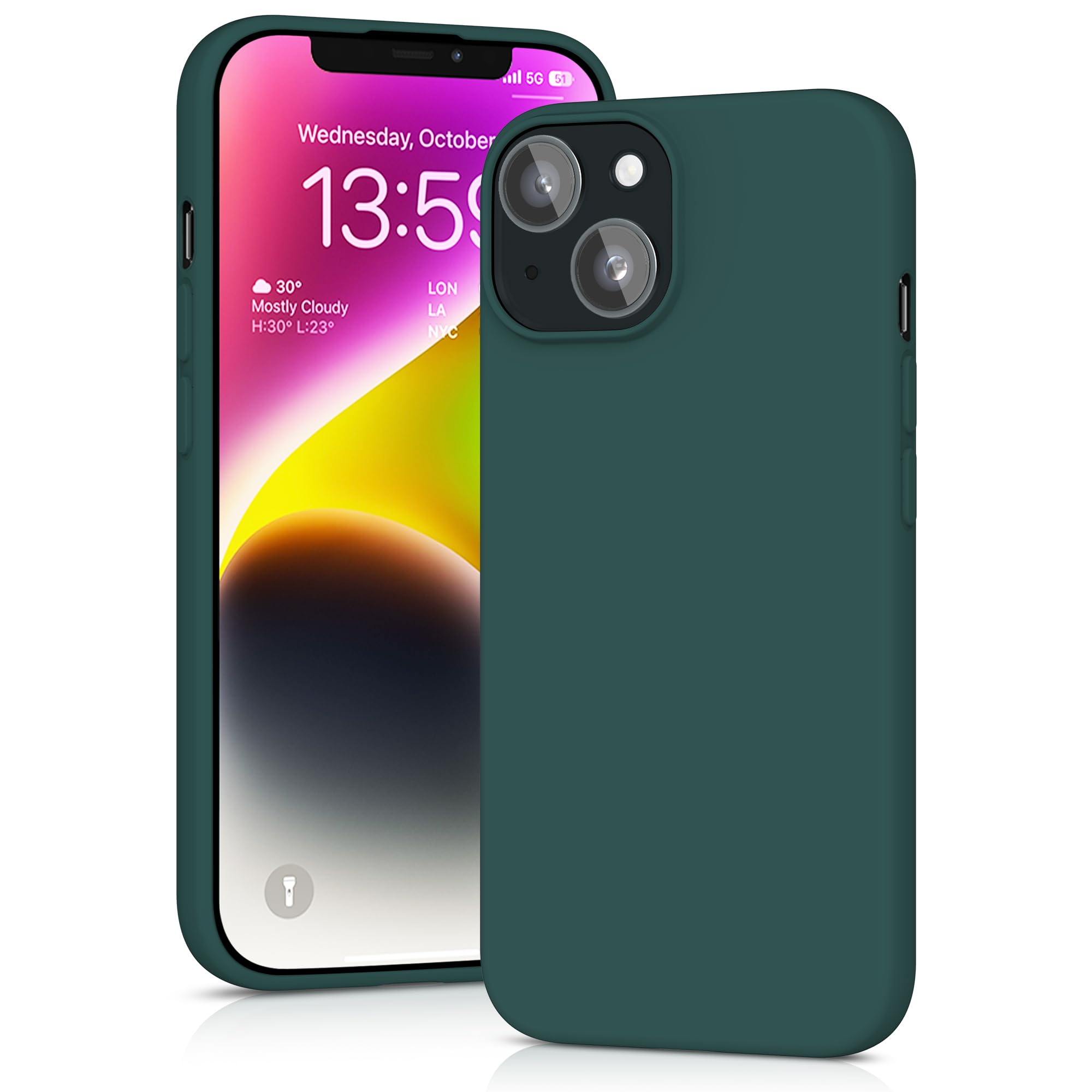 YATWIN Silicone Case for iPhone XR, Soft-Touch, Shockproof, DustProof, Antiskid Full Body Armour Phone Cover for Apple iPhone XR - Dark Green — view 134