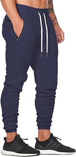 Men's Gym Joggers Pants Slim fit Cotton Workout Track Pants Casual Tapered Athletic Running Sweatpants with Pockets