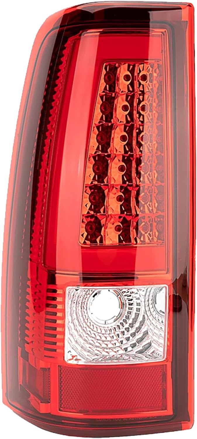 Red Taillight Assembly Fit For 2003 2004 2005 2006 Chevy Silverado 1500 2500 3500 2007 Classic LED Red Rear Brake Lamps With Bulbs Driver & Passenger Side GM2800174 GM2801161