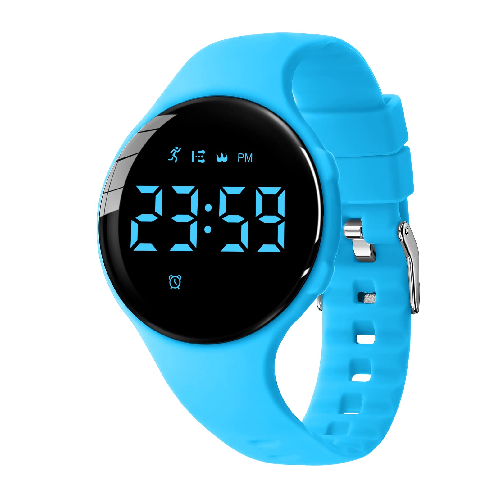 Digital Sports Watch, Fitness Tracker with Pedometer Step Counter Vibrate Alarm Calorie Distance Stopwatch Exercise Waterproof Rechargeable Walking Outdoor Silicone Wrist Watches for Boys Kids