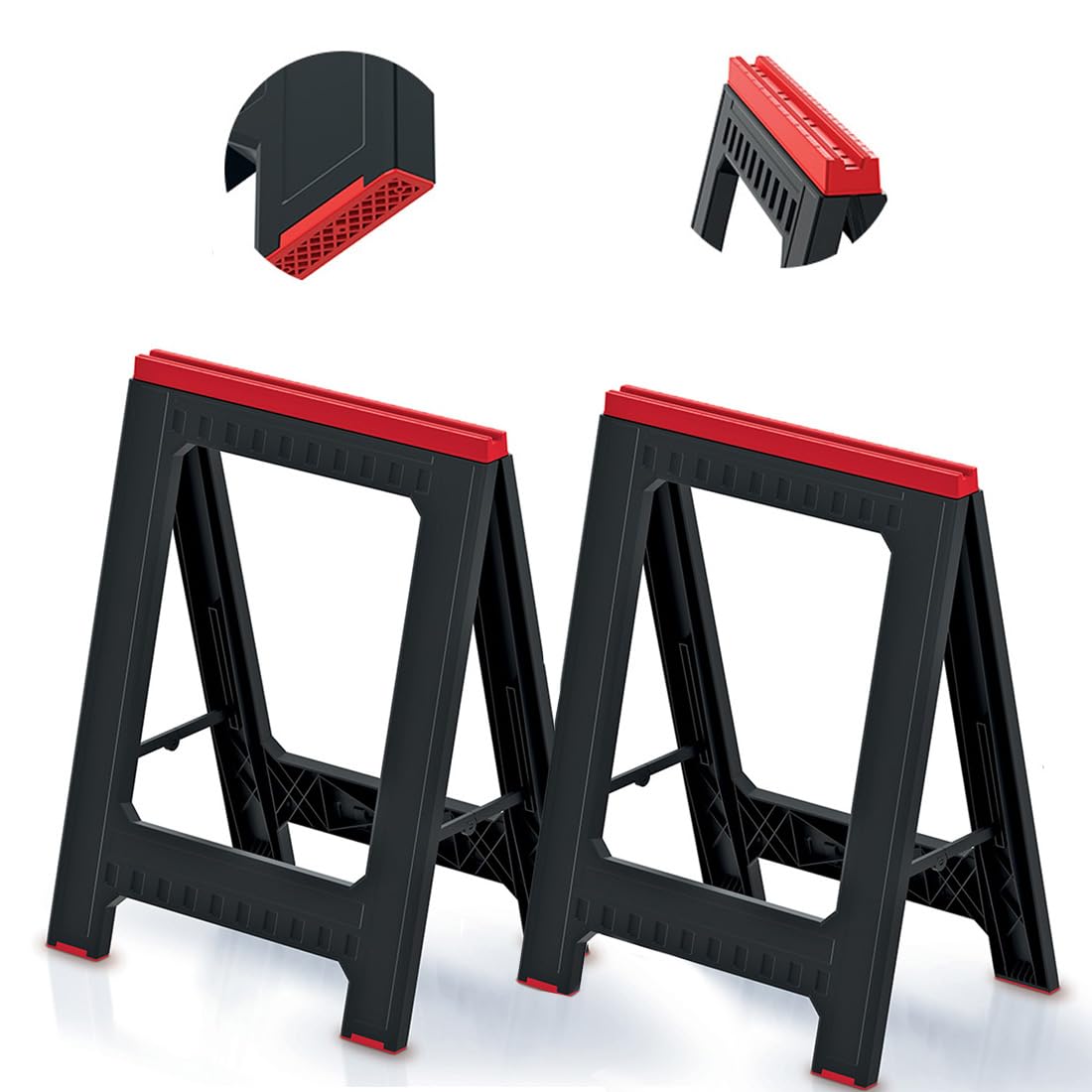 Arbeitsbock - Stabile Klappbock Böcke, 700kg Tragkraft, 79 x 58cm - Perfekter Helfer für Heimwerker und Profis, Bock für vielfältige Einsatzmöglichkeiten (2er Set)
