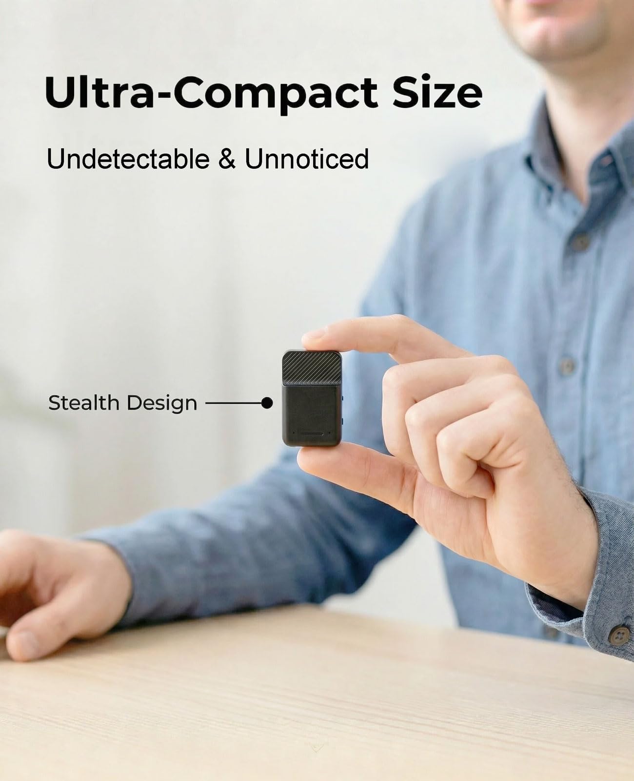 Grabadora de voz de tamaño pulgar de 64 GB, dispositivo de grabación mini y oculto, batería de 600 mAh (20 días en espera), grabadora activada por voz con reducción de ruido para reuniones