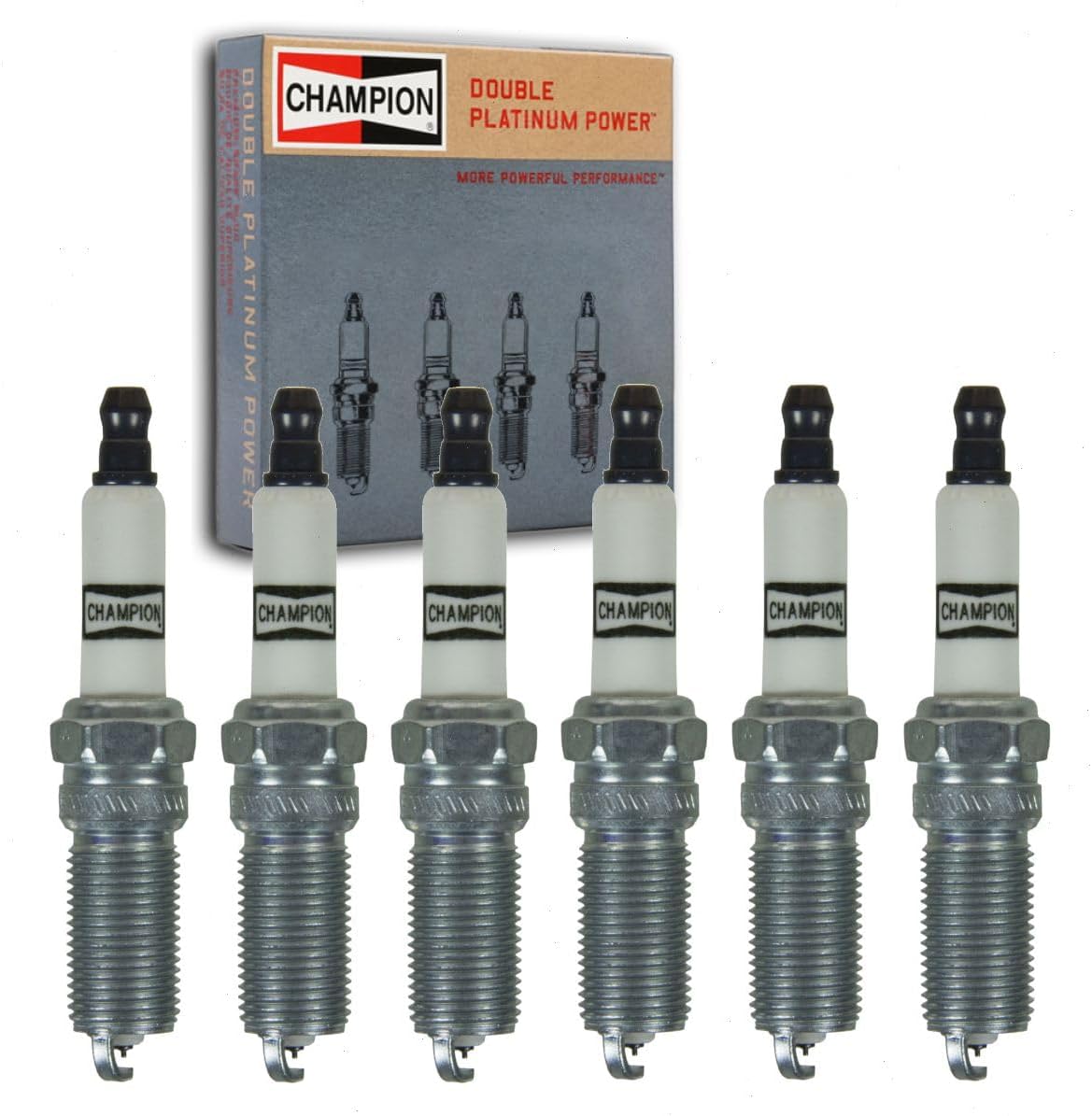 6 pc Champion Double Platinum Spark Plugs compatible with