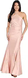 Formal Luxe Curve Satin Halter Dress MORGAN AND CO.Feminino