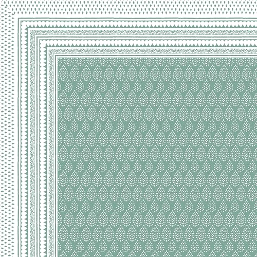 Image of BLOCKS OF INDIA Hand Block Printed 200 TC Cotton Super King Size Bedsheet (Green DOT)