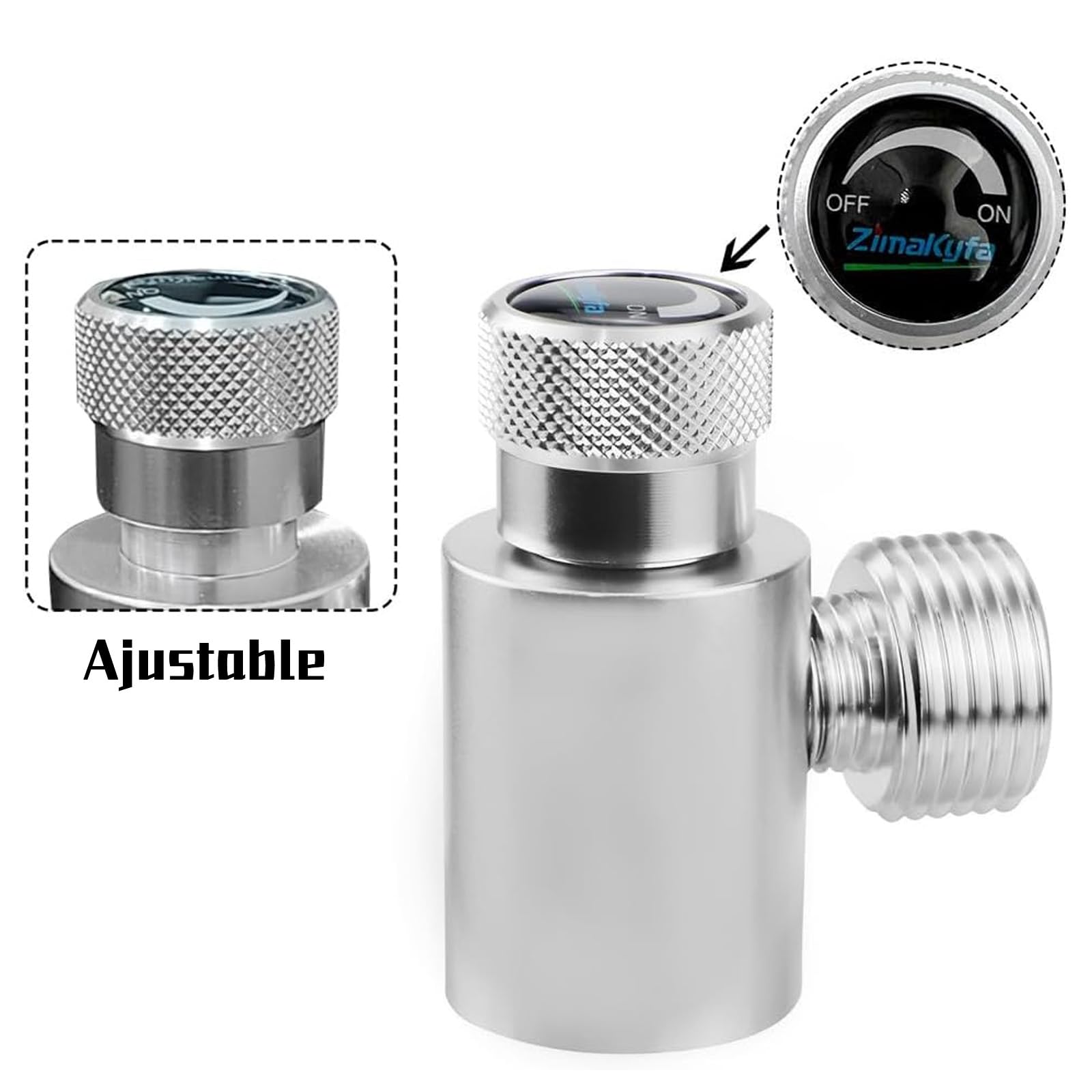 Adattatore per bombola di CO2, Ricarica Cilindro CO2 Adattatore da W21.8-14 a TR21-4, Ricarica di CO2, Convertitore di Soda, per Bombole per Acquario, Adattatore di Ricarica per Soda (Argento)