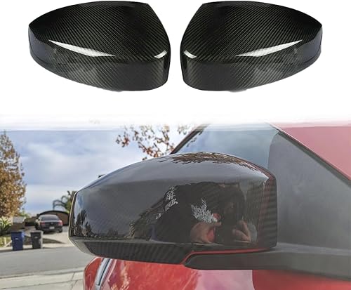 Tapa de espejo cubre fibra de carbono real compatible con Nissan 350Z Z33 2 puertas 2003-2009, cubierta de espejo lateral tipo complemento