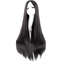 40 Inch/ 100 cm Carve Long Straight Cosplay Wig Anime Costume Party Wig (Black)