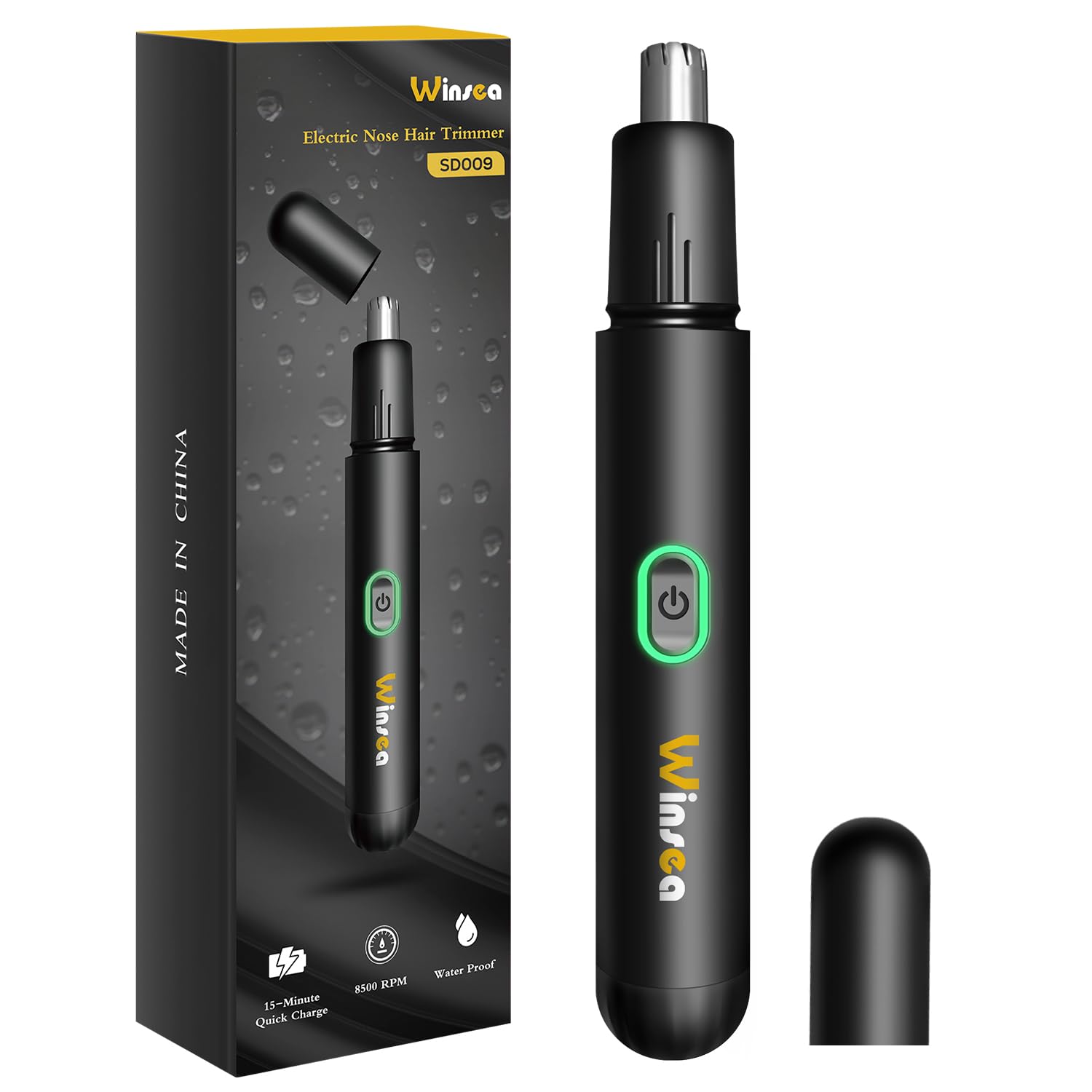 Winsea Precision Nose Hair Trimmer 360 Safe Efficient Electric Trimming USB Rechargeable Waterproof for Nose Ear Eyebrows and