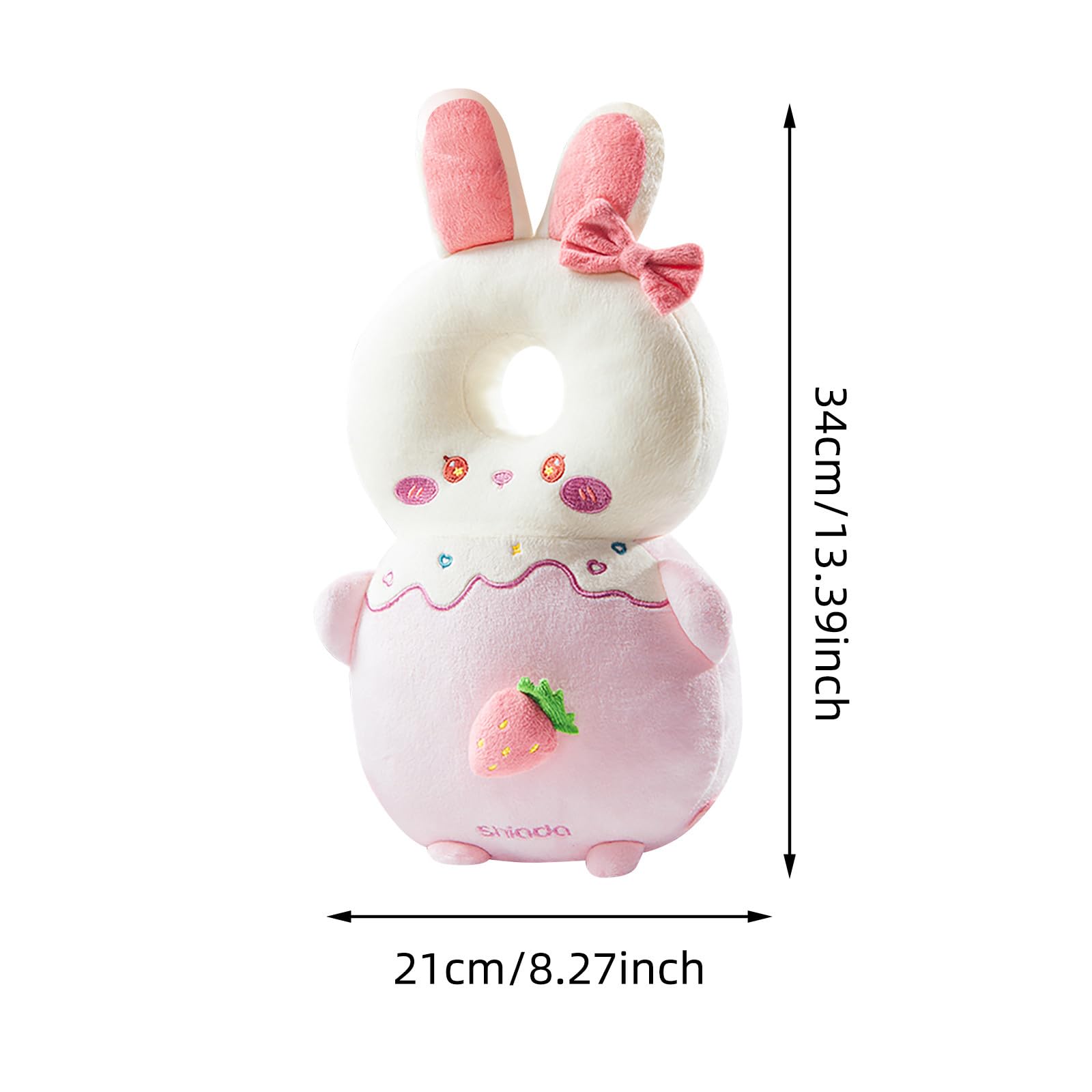 Verstellbarer Baby-Kopf-Rucksack zum Krabbeln und Spazierengehen, mit weichem Kaninchen-Design