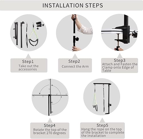 Miniatura 4 de Brazo plegable para aseo de perros con abrazadera, herramienta de aseo para perros y soporte para evitar sentarse para mascotas medianas y pequeñas,