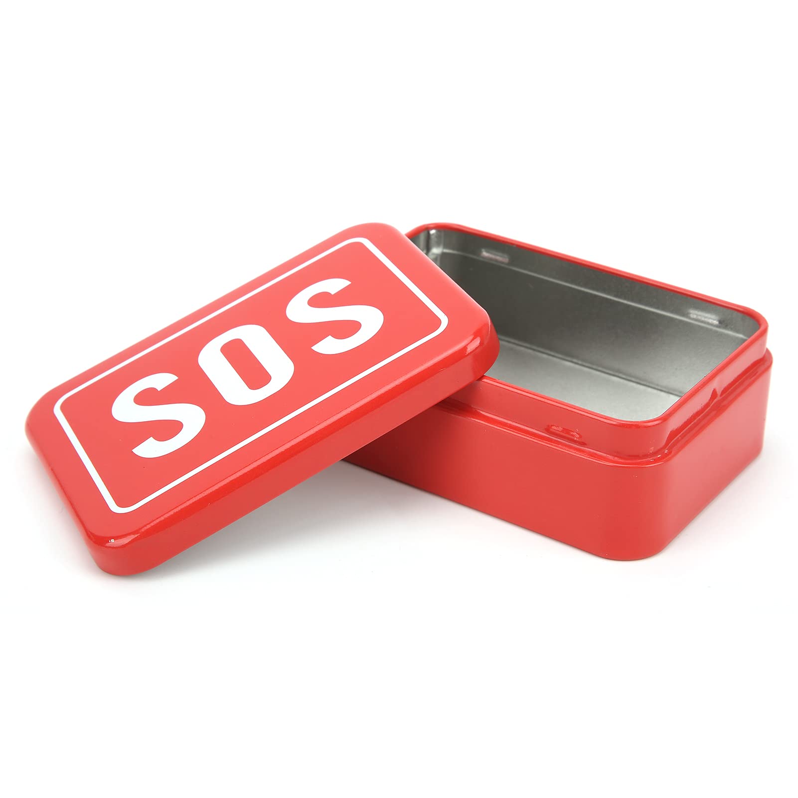SOS Lifesaving Box Outdoor Emergency Equipment Stainless Steel Toolbox for Camping Hiking Survival Gear Bright Red Color