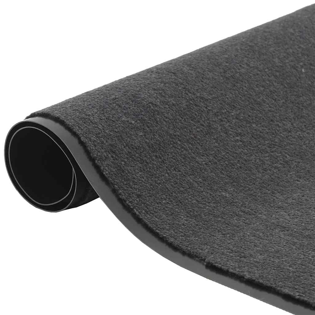 Felpudo antracita 115 x 500 cm, alfombrilla antideslizante con parte trasera de PVC, alfombrilla resistente para entrada, pasillo, terraza, interior y exterior, absorción de agua, protección