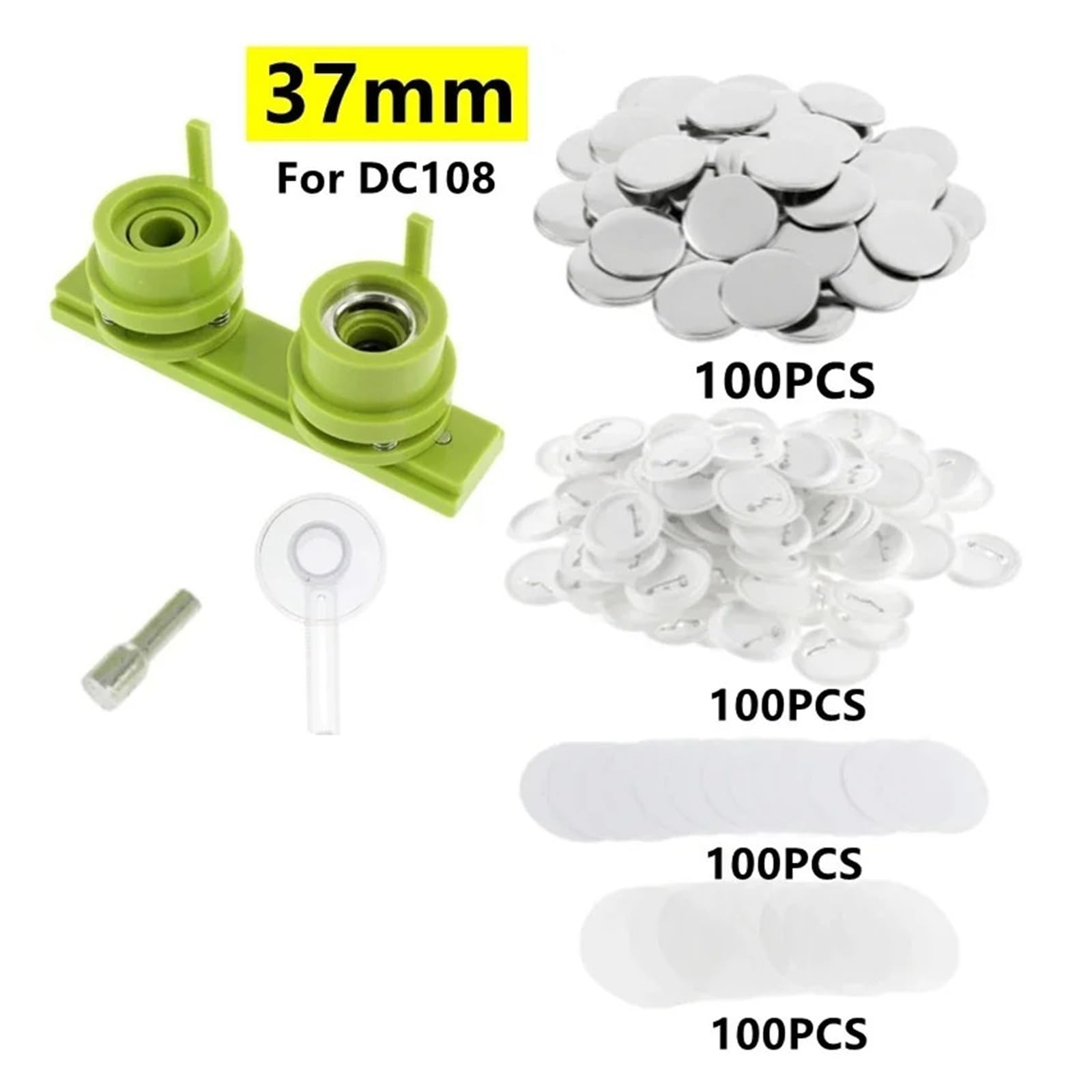 Machine à badges de 25 mm, 44 mm et 58 mm, presse à badges DIY avec emporte-pièces et découpeur circulaire bricolage efficacement(37MM set)