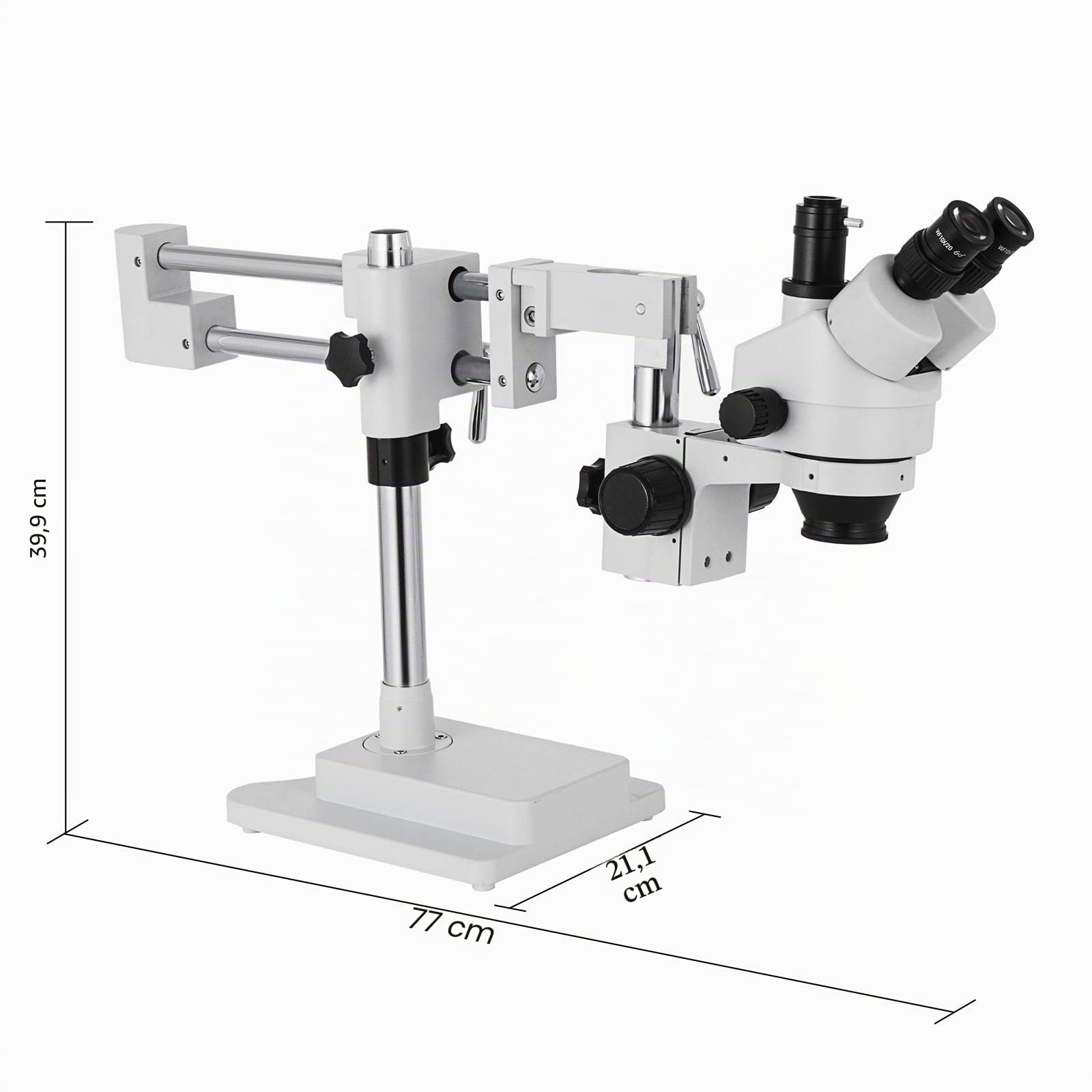 VEVOR Microscopio Stereo Simul-Focale 3.5X-90X Microscopio Stereo Trinoculare 360 ° Orientabile con Doppio Braccio
