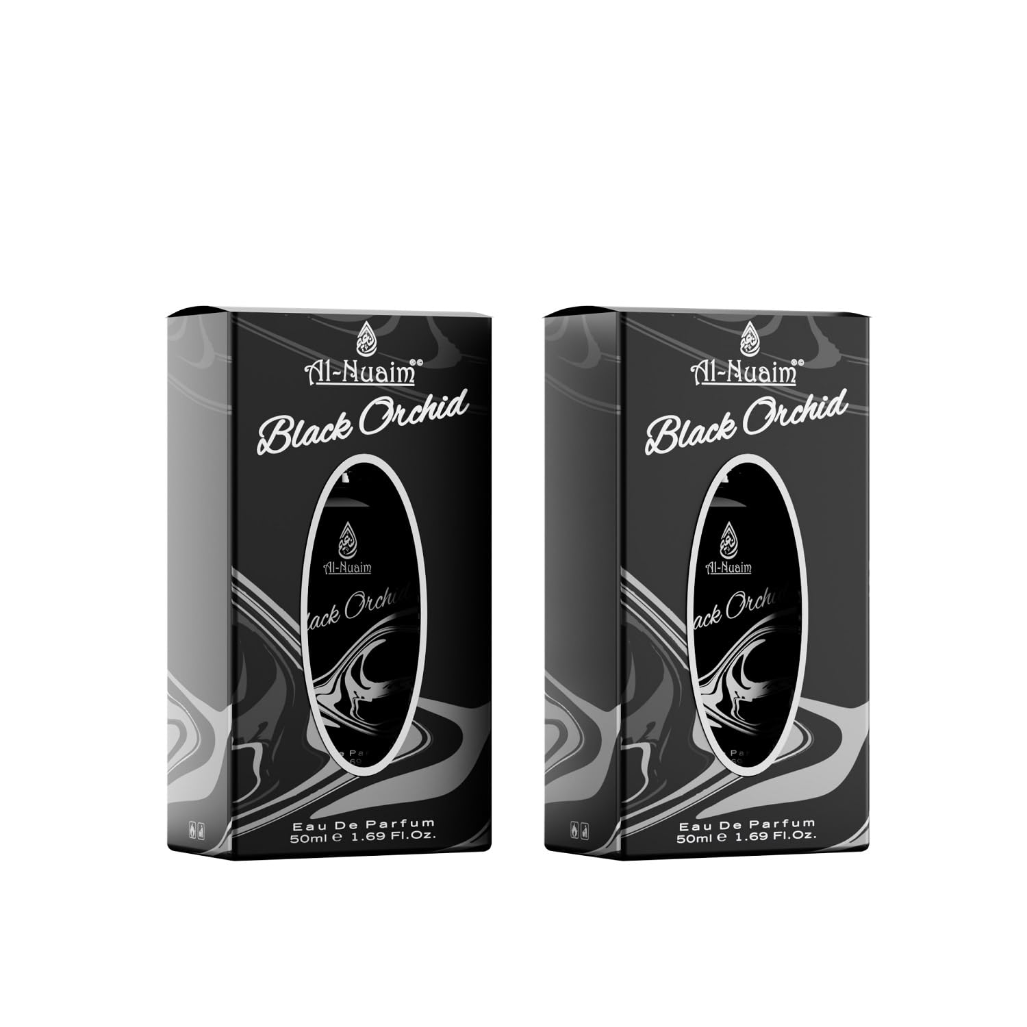 Al-NuaimBlack Orchid Eau De Parfum for Men & Women - Pack of 2 (50ml Each) | EDP Perfume | Long Lasting & Luxury Fragrance