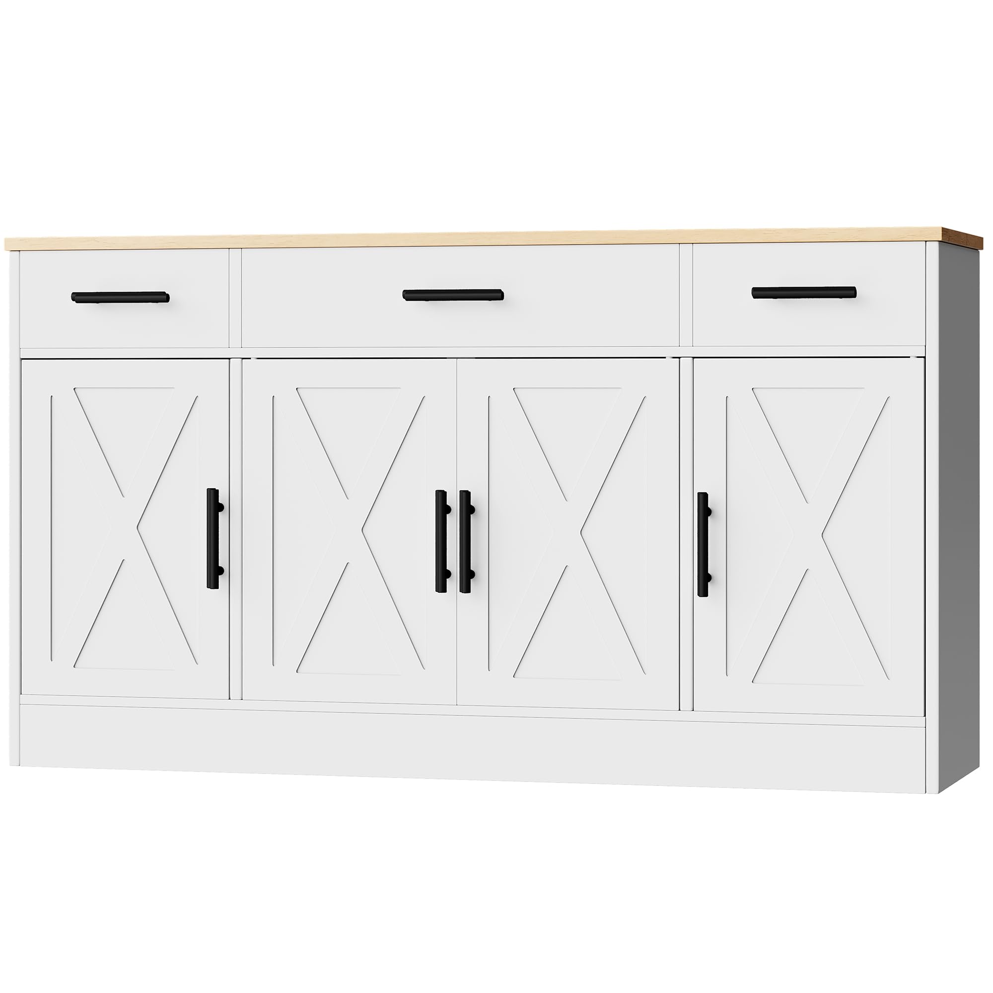 Farmhouse Buffet Sideboard with Adjustable Shelves