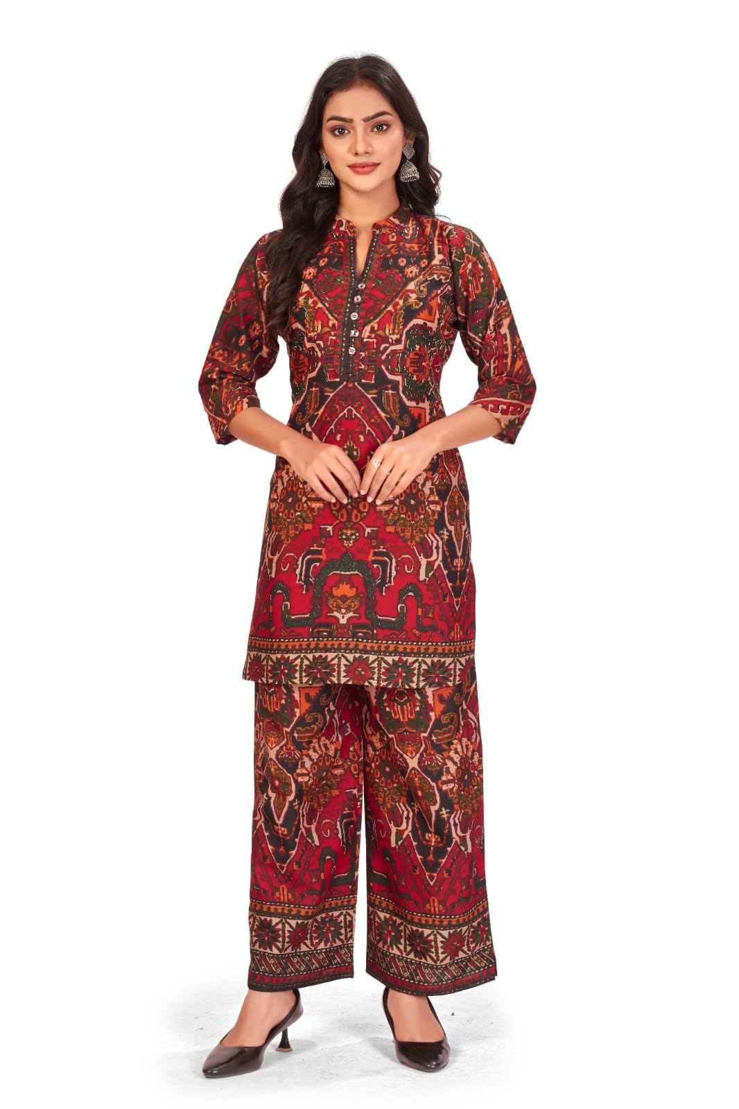 Women's Reyon Printed Straight Kurta Set with Palazzo Pants - Ethnic Wear (RADHIKA_2 3XL)-picture-22