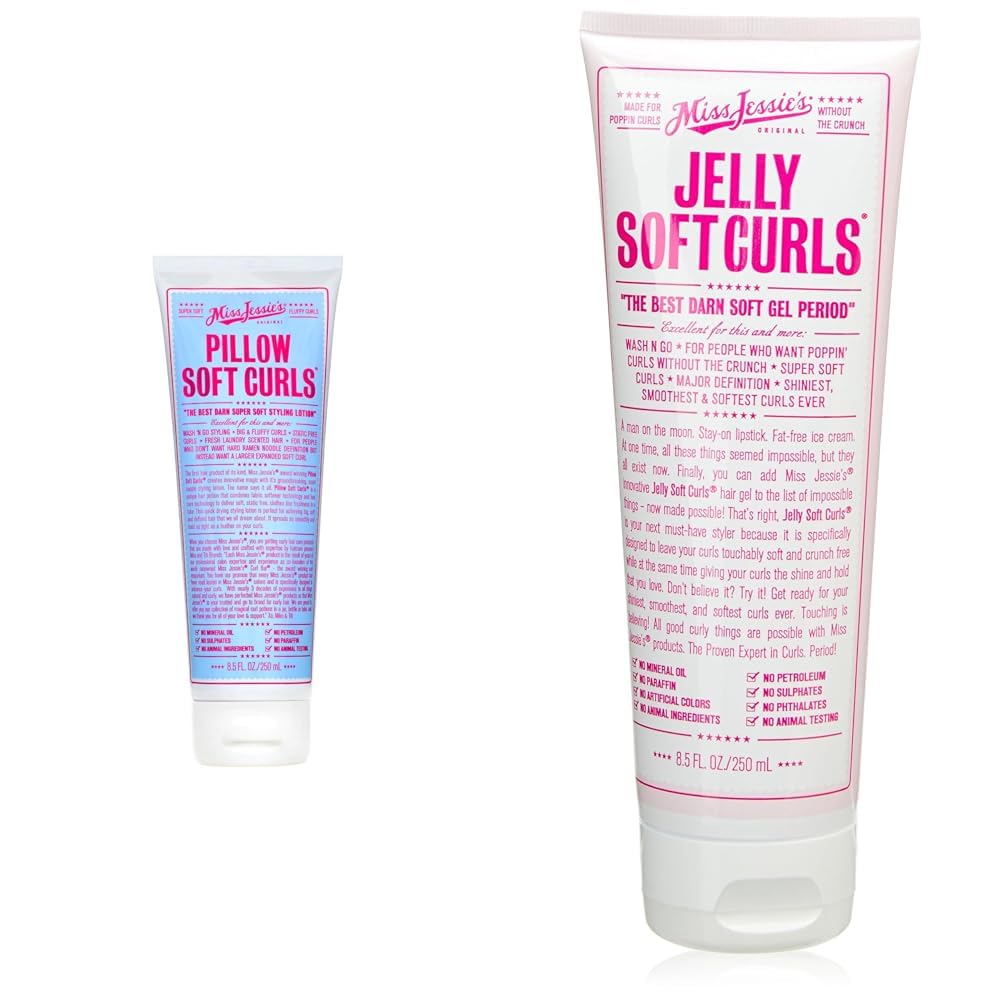Miss Jessie's Pillow Soft Curls Unisex Lotion 8.5 oz & Jelly Soft Curl Unisex Gel 8.5 oz
