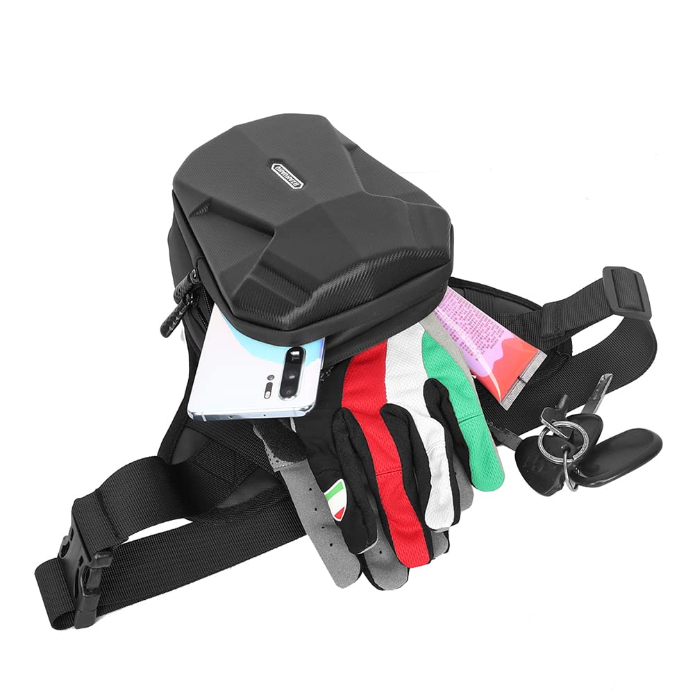 Gutriff Marsupio Cosciale in EVA per Uomo e Donna, Marsupio Sportivo da Gamba con Multitasche per Corsa, Ciclismo, Moto, Sport e Lavoro