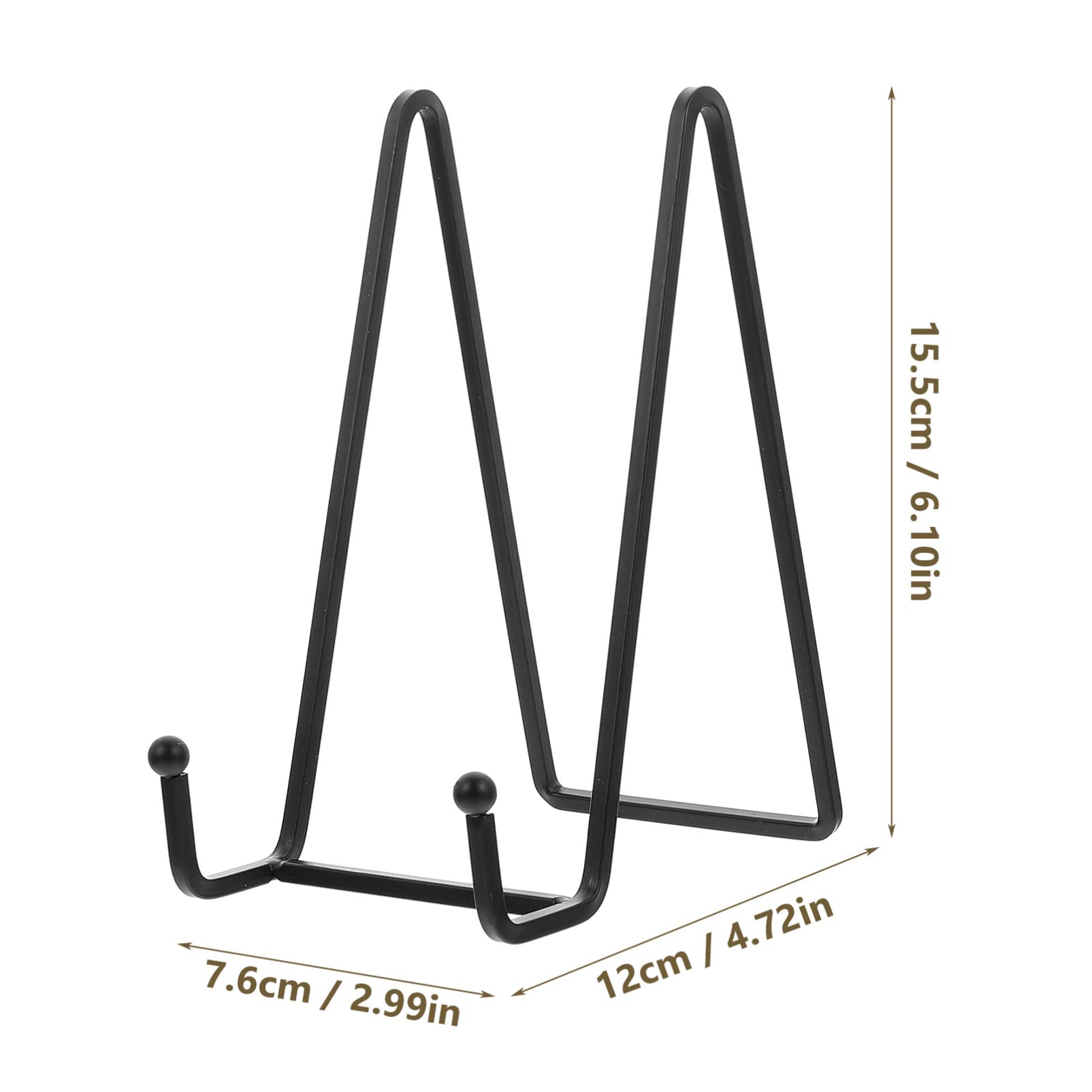 VINTORKY 4Pcs Iron Plate Display Stands Multi Purpose Tableware Organizers Black Decorative Racks for Picture Frames Art Plates More for Home Events