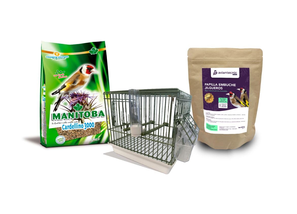 Aviantecnic Pack Jilgueros | Jaula + Papilla Embuche Jilgueros + Mixtura Cardellino