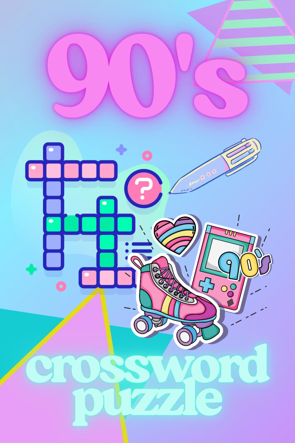 90s Crossword Puzzle: Fun Nostalgic Game Word Search Great Gifts for Friends and Family Old School Era Nineties 1990s
