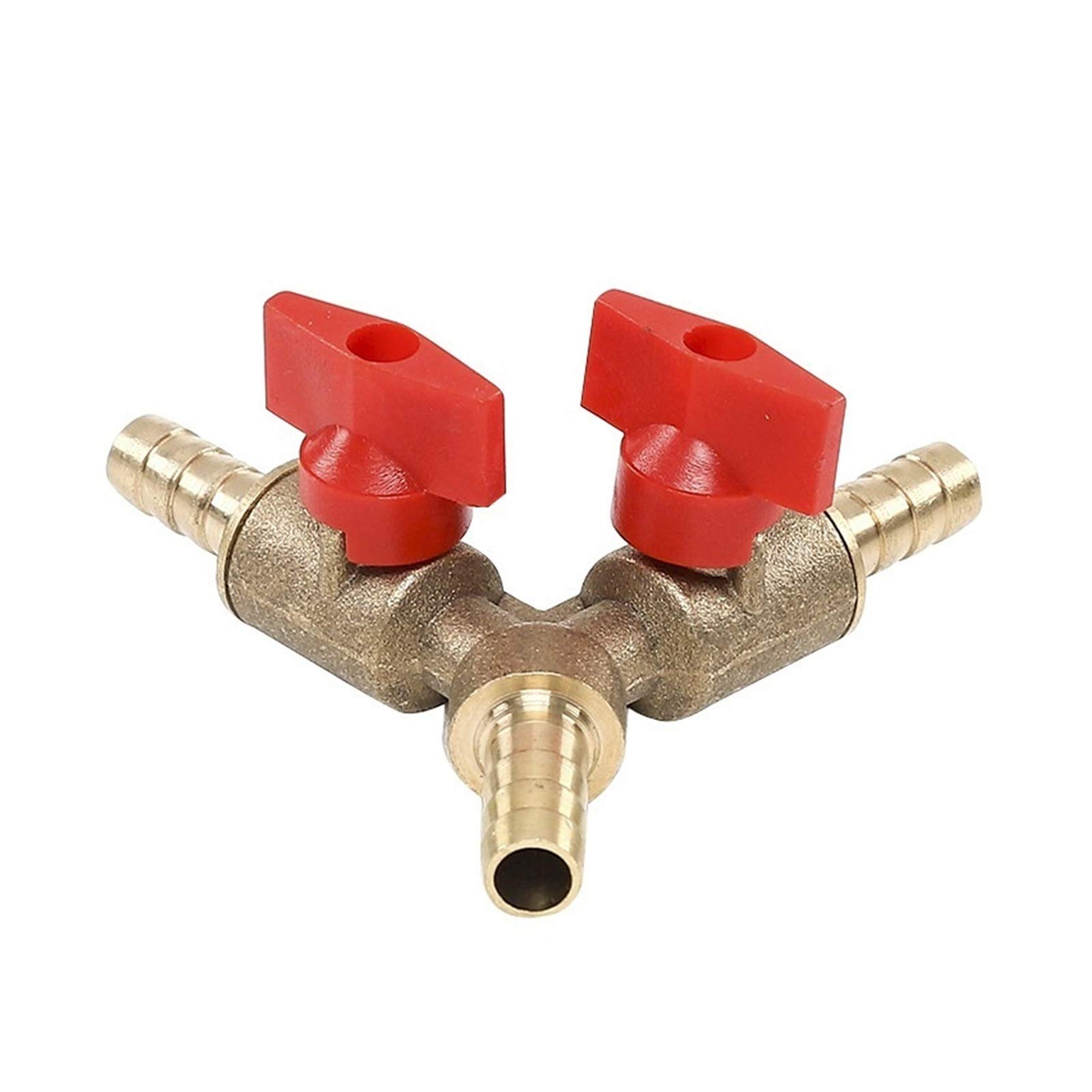 no-branded 8mm Hose Barb Y Type Three Way Brass Shut Off Ball Valve Pipe Fitting Connector Adapter for Fuel Gas Water Oil Valve LCMUS