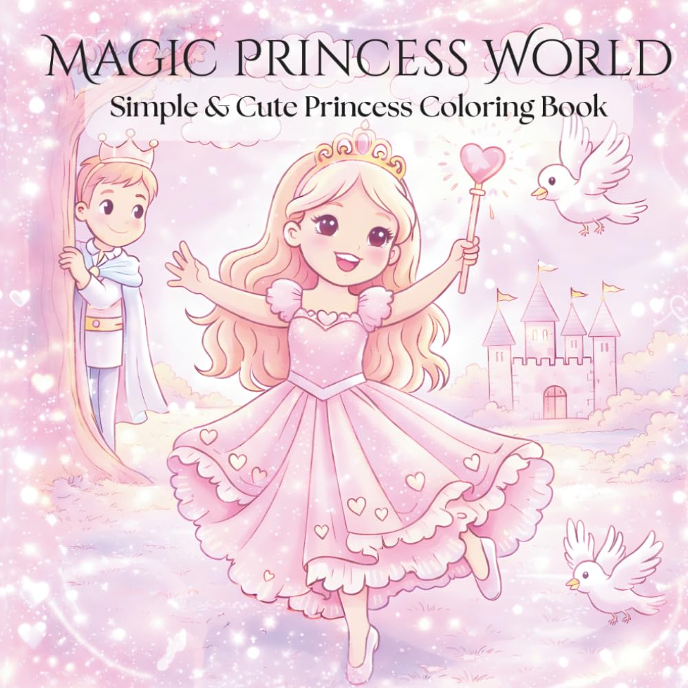 Magic Princess World: Simple & Cute Princess Coloring Book