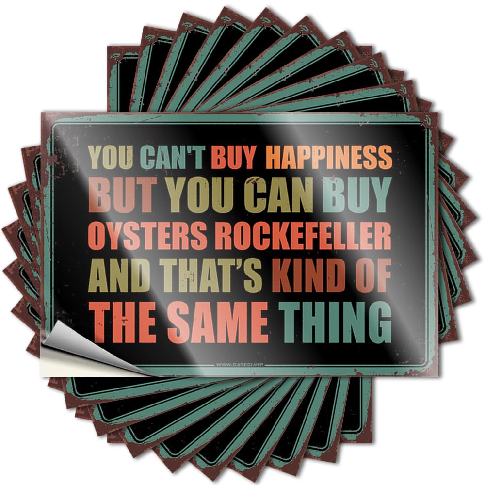 Country Decals - Golden Race Hat You Can't Buy Happiness But You Can Buy Oysters Rockefeller(6X9CM)