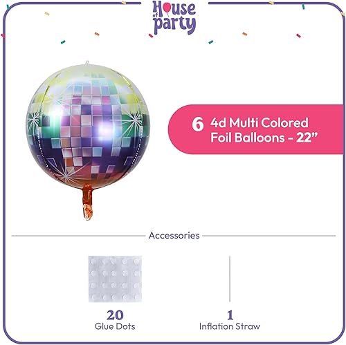 Miniatura 2 de HOUSE OF PARTY Globos esféricos 4D, paquete de 6 (multicolor)