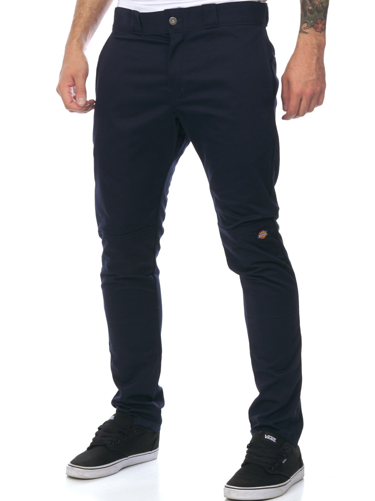 Dickies Men's Skinny-Straight Double Knee Work Pant, Dark Navy V1, 38W x 32L