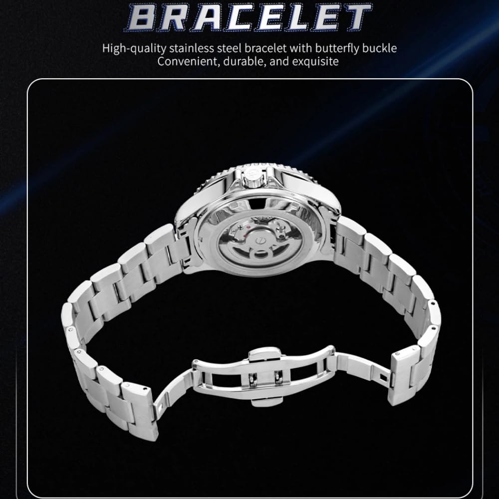Luksusowy męski automatyczny mechaniczny zegarek z fazą księżyca Tourbillon