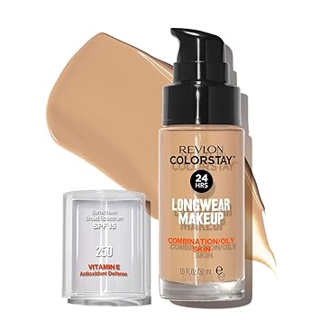 REVLON Colorstay Shimmery Makeup Foundation Oil With Buildable Coverage 250 Fresh Beige (Beige), All Skin