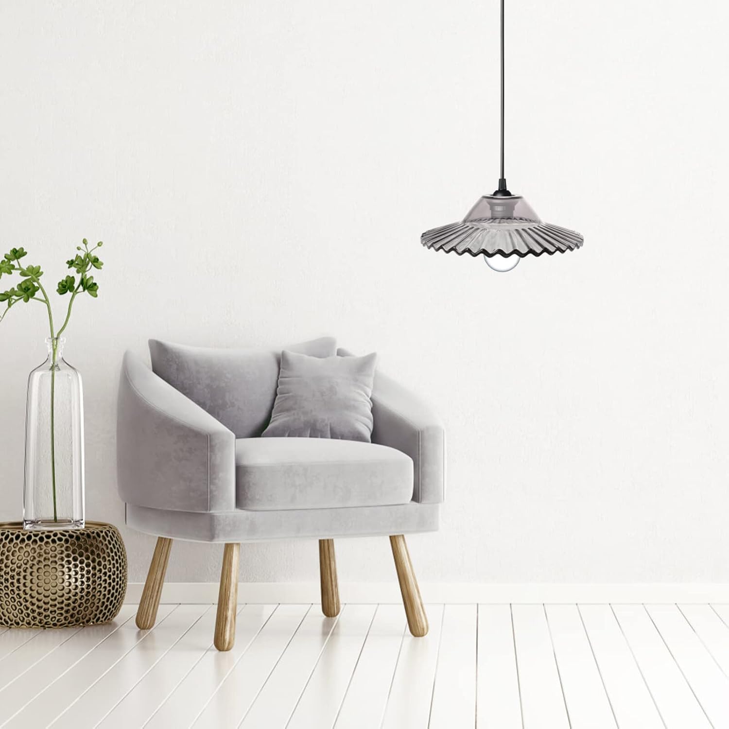 Ceiling Glass Lampshade Replacement Nordic Style Fixture for Home Elegant Glass Design Easy to Install for Living Room Bedroom and Hallway Lighting