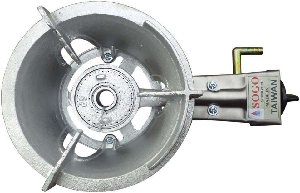 Crude Compact 9 High Pressure Propane Cast Iron Wok Stove Burner with Igniter, Portable, Powerful