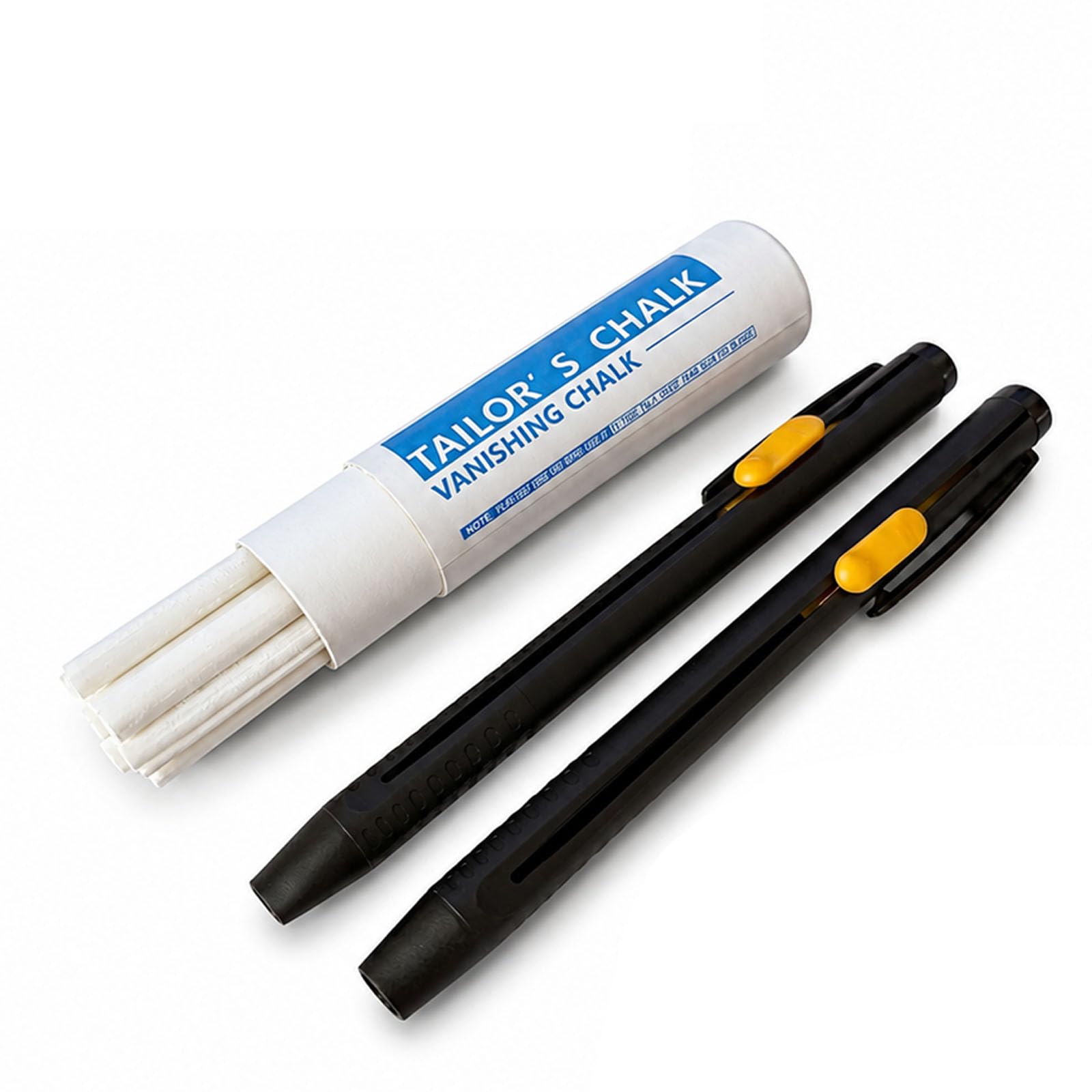 Mistillion 2pcs Heat Erasable Fabric Pens with 20 Refills, Tailors Chalk for Sewing Quilting Embroidery, Fine Point Heat Vanishing Marker Pen
