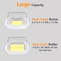 Vista 3 de Plato de Mantequilla con Tapa y Cuchillo, Platos de Mantequilla Grandes de Plástico con Tapa de Bisagra Transparente y Fácil de Voltear, Fondo