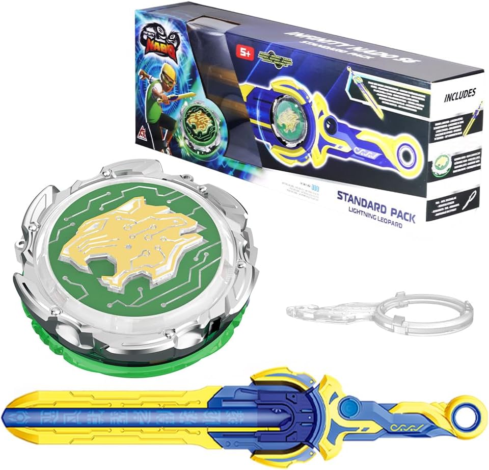 INFINITY NADO Spinning Top for Boys, Metal Battle Tops Sword Launcher, Battling Tops for Boys Girls 5 6 7 8 9 10 11 12 Years, Standard Pack Gold Warrior Phoenix