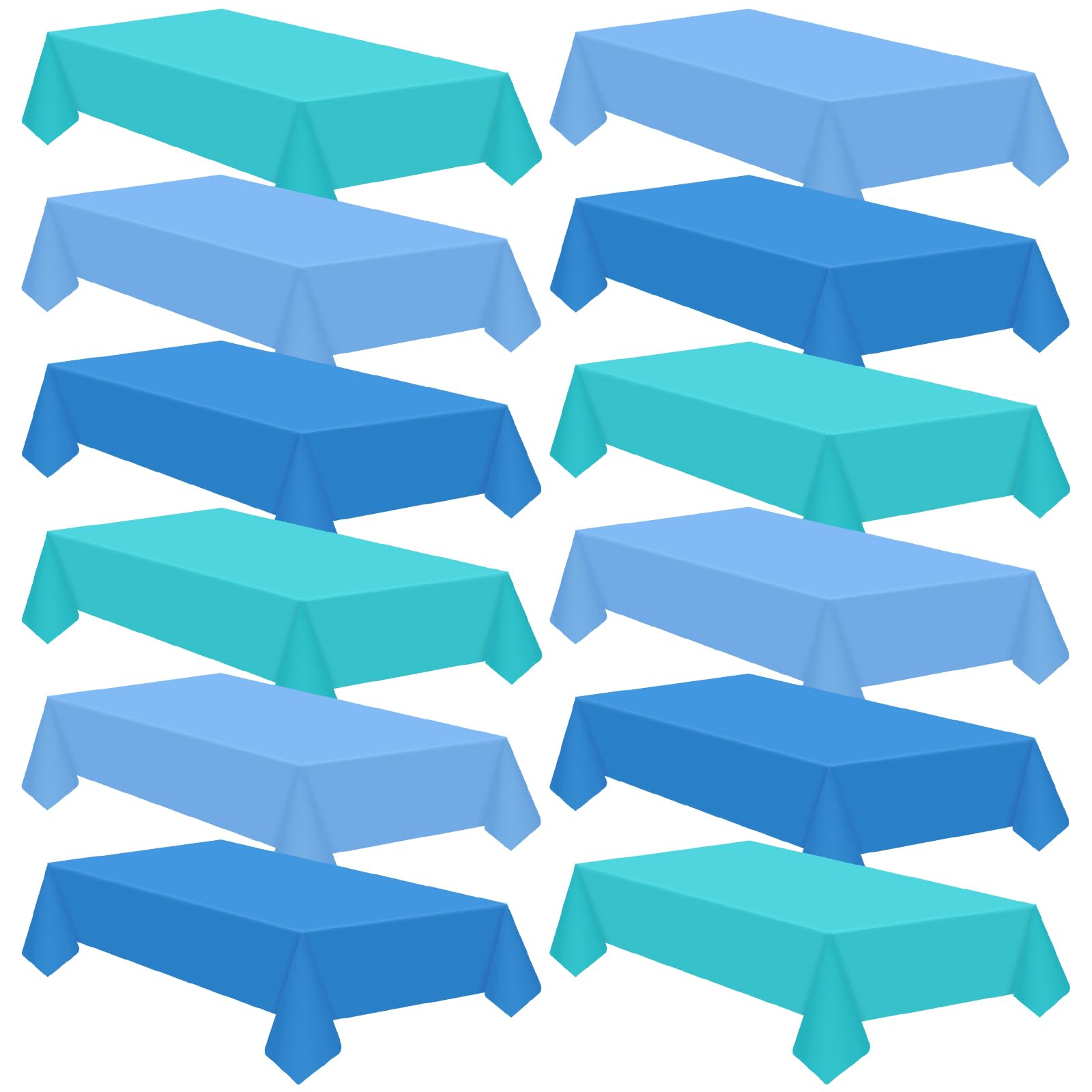 12 Pcs Ocean Tablecloth Disposable Plastic Tablecloth Waterproof Table Cover for Rectangle Sea Table Cover for Surf Ocean Pool Party Birthday Decor,