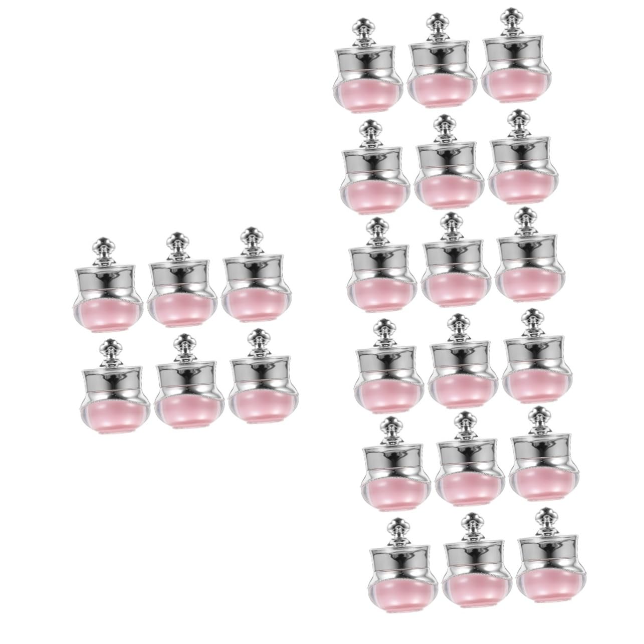 BESTYASH 4 Sätze Acryl-kronenflasche Probenbehälter Mit Deckel Creme Flaschen in Reisegröße Für Toilettenartikel Reisegläser Für Toilettenartikel, Auslaufsicher Rosa 6 Stück * 4